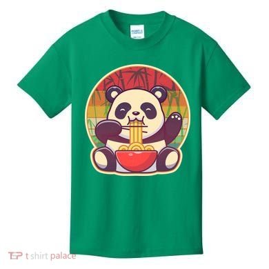 Cute Retro Ramen Noodle Panda Kids T-Shirt