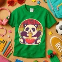 Cute Retro Ramen Noodle Panda Kids T-Shirt thumb 3