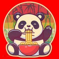 Cute Retro Ramen Noodle Panda Santa Hat thumb 1