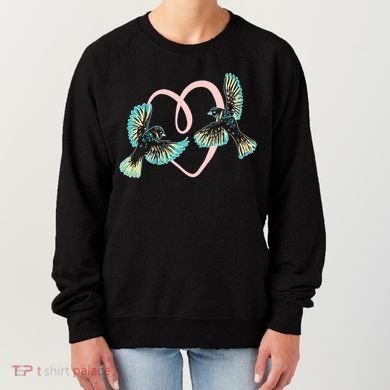 Cute Ribbon Heart Flying Birds Women's Sweatshirt