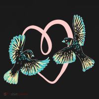 Cute Ribbon Heart Flying Birds Coaster thumb 2