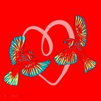 Cute Ribbon Heart Flying Birds Santa Hat thumb 1