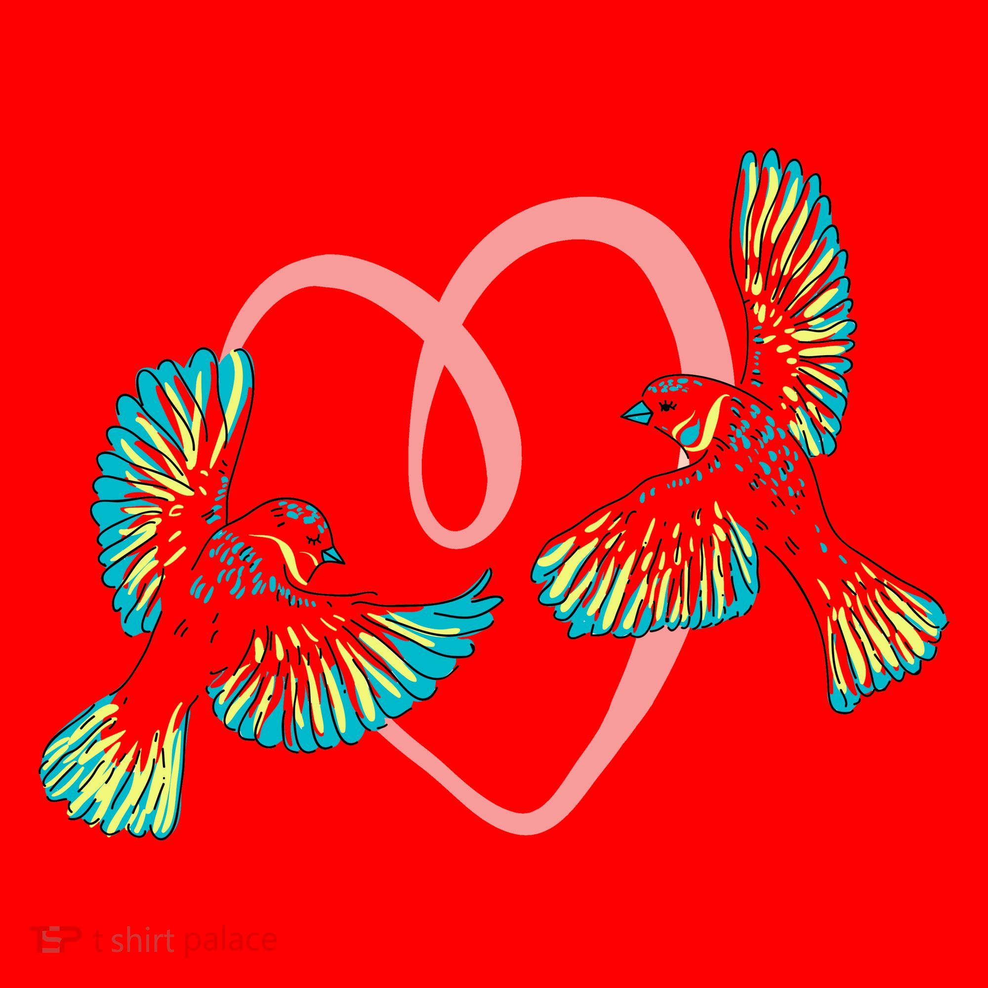 Cute Ribbon Heart Flying Birds Santa Hat