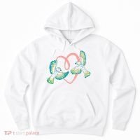 Cute Ribbon Heart Flying Birds Hoodie thumb 0