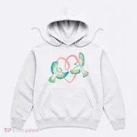 Cute Ribbon Heart Flying Birds Hoodie thumb 0
