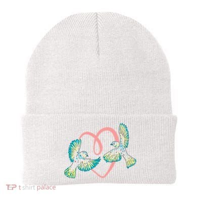 Cute Ribbon Heart Flying Birds Beanie