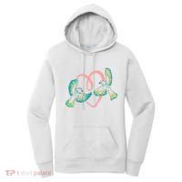 Cute Ribbon Heart Flying Birds Women's Hoodie thumb 0