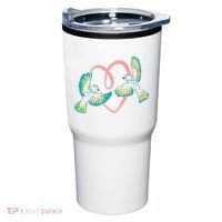Cute Ribbon Heart Flying Birds Tumbler thumb 0