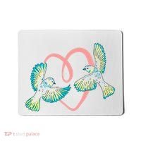 Cute Ribbon Heart Flying Birds Mousepad thumb 0