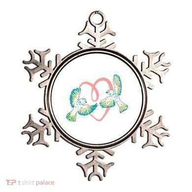 Cute Ribbon Heart Flying Birds Ornament