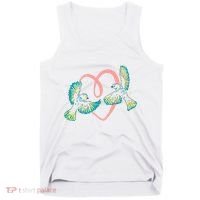 Cute Ribbon Heart Flying Birds Tank Top thumb 0