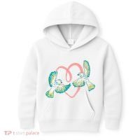 Cute Ribbon Heart Flying Birds Kids Hoodie thumb 0