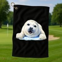 Cute Seal Wildlife Golf Towel thumb 1