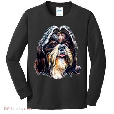 Cute Shih Tzu Kids Long Sleeve Shirt