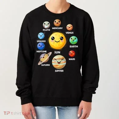 Cute Solar System Emoji Women's Sweatshirt