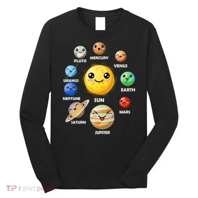 Cute Solar System Emoji Long Sleeve Shirt