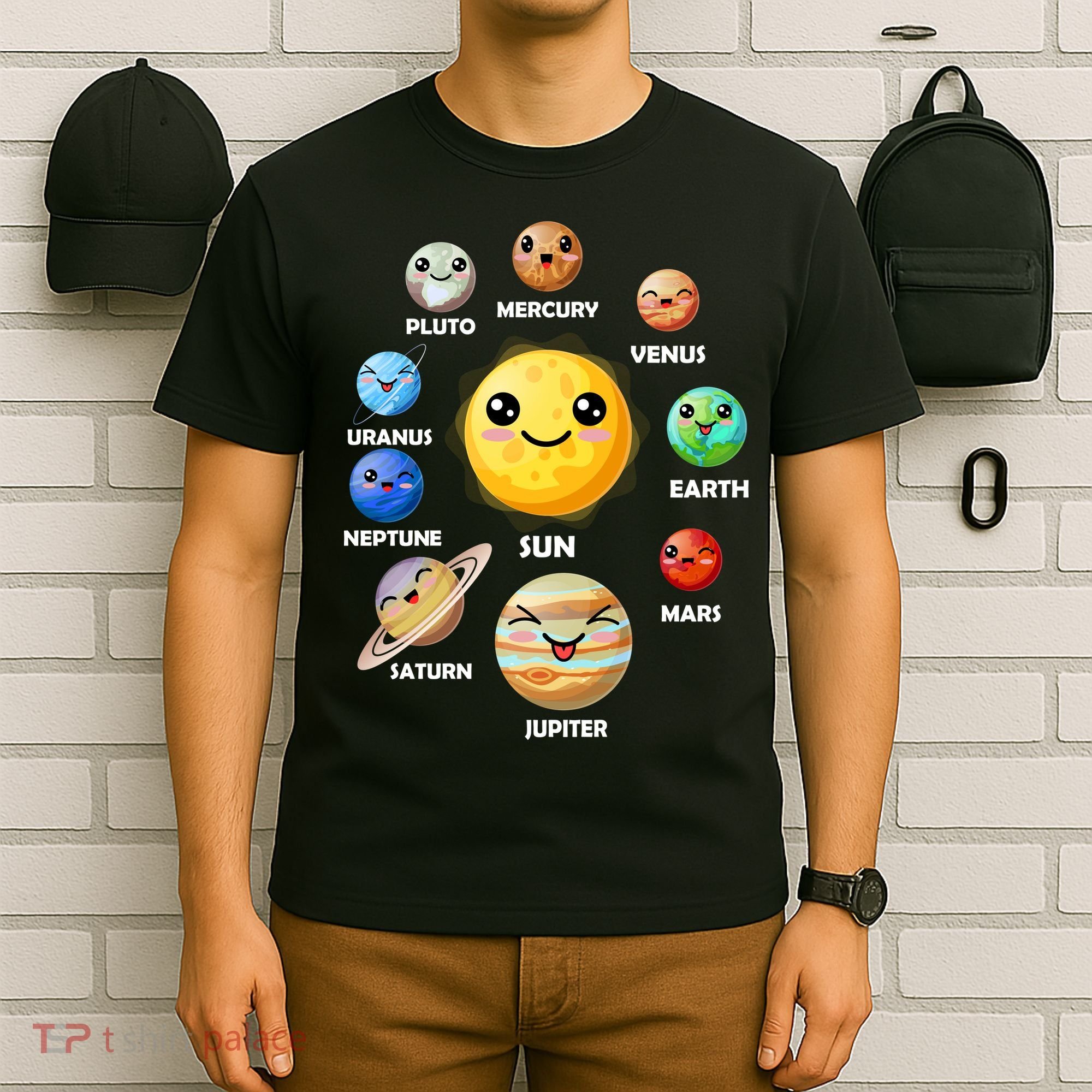 Cute Solar System Emoji T-Shirt