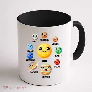 Cute Solar System Emoji Coffee Mug back