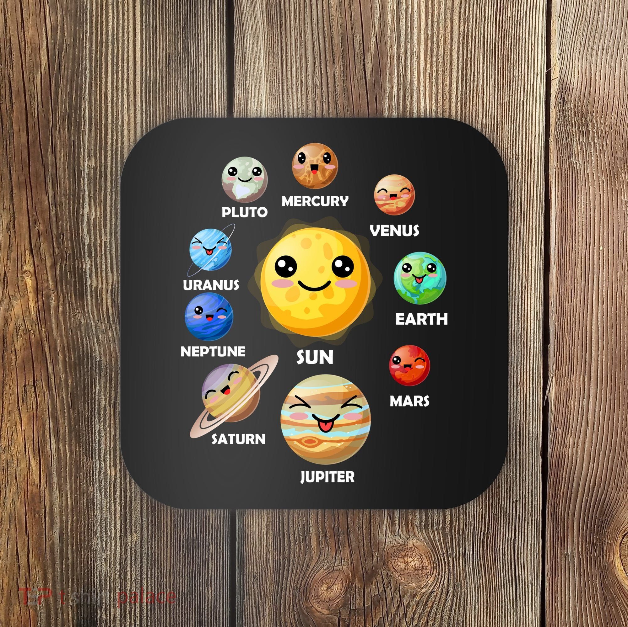 Cute Solar System Emoji Coaster