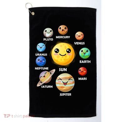 Cute Solar System Emoji Golf Towel