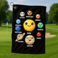 Cute Solar System Emoji Golf Towel thumb 1
