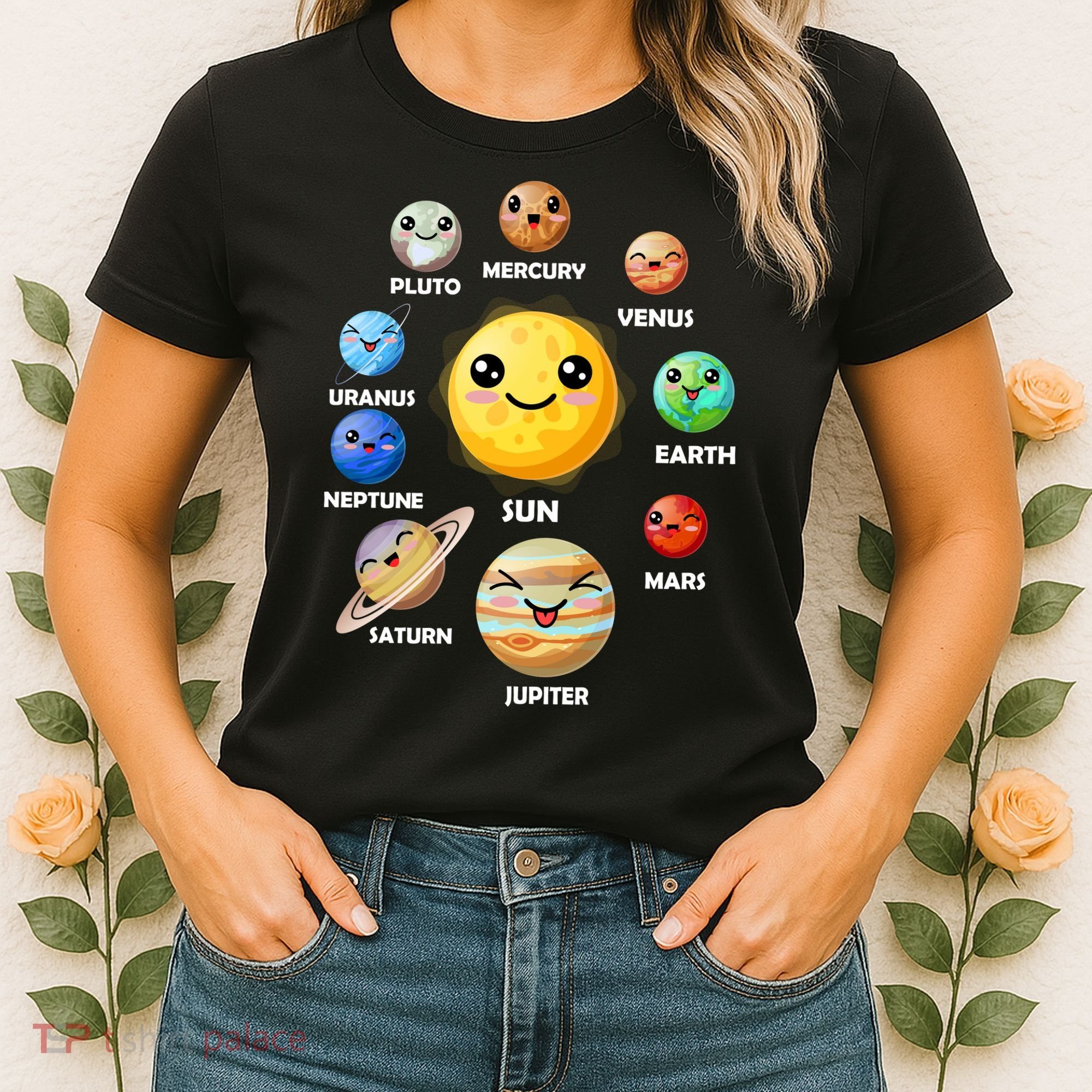 Cute Solar System Emoji Women's T-Shirt