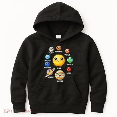 Cute Solar System Emoji Kids Hoodie