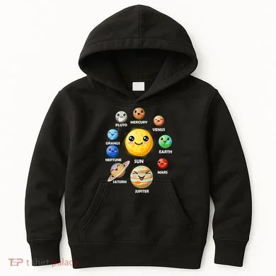 Cute Solar System Emoji Kids Hoodie