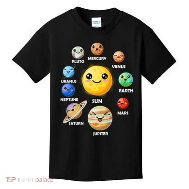 Cute Solar System Emoji Kids T-Shirt