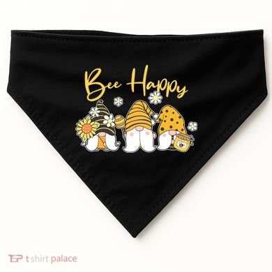 Cute Spring Bee Happy Gnomes USA-Made Doggie Bandana
