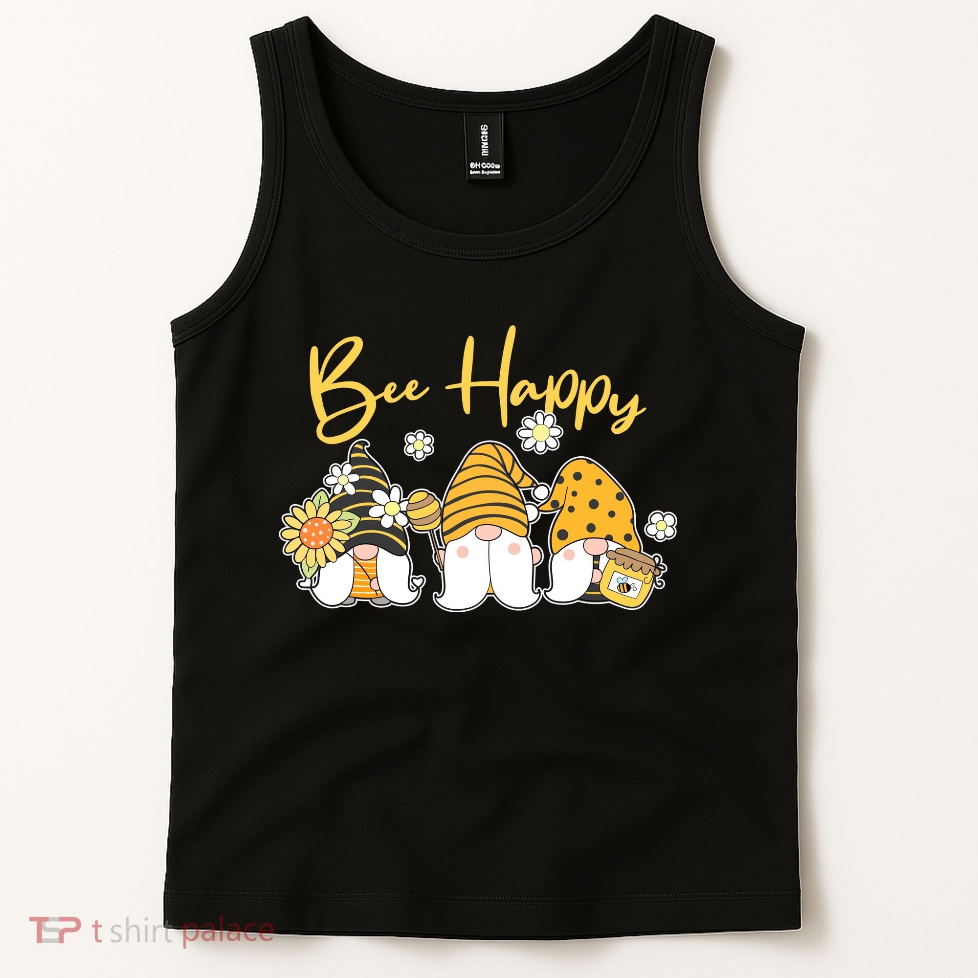 Cute Spring Bee Happy Gnomes Tank Top