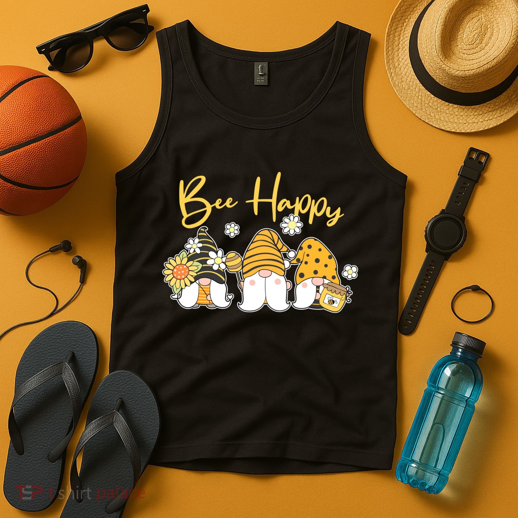 Cute Spring Bee Happy Gnomes Tank Top