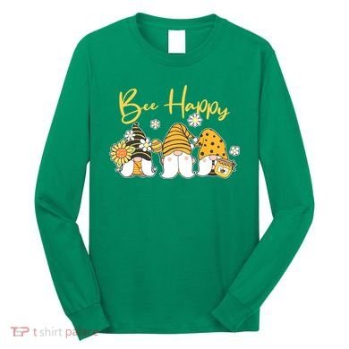 Cute Spring Bee Happy Gnomes Long Sleeve Shirt