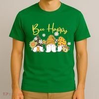 Cute Spring Bee Happy Gnomes T-Shirt thumb 3
