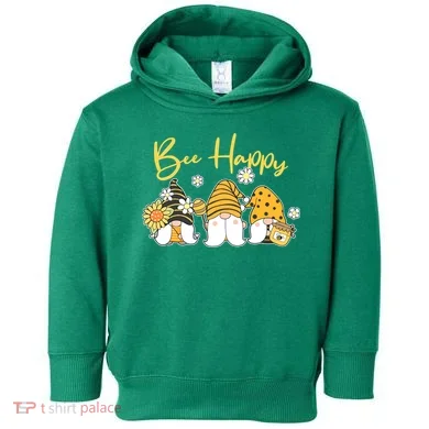 Cute Spring Bee Happy Gnomes Toddler Hoodie