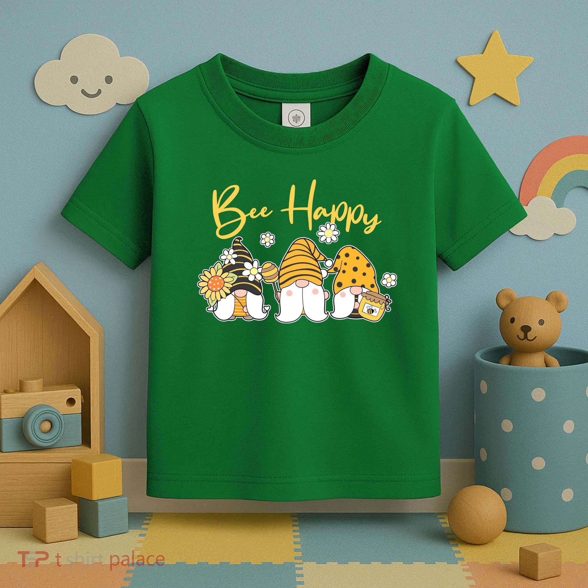 Cute Spring Bee Happy Gnomes Toddler T-Shirt