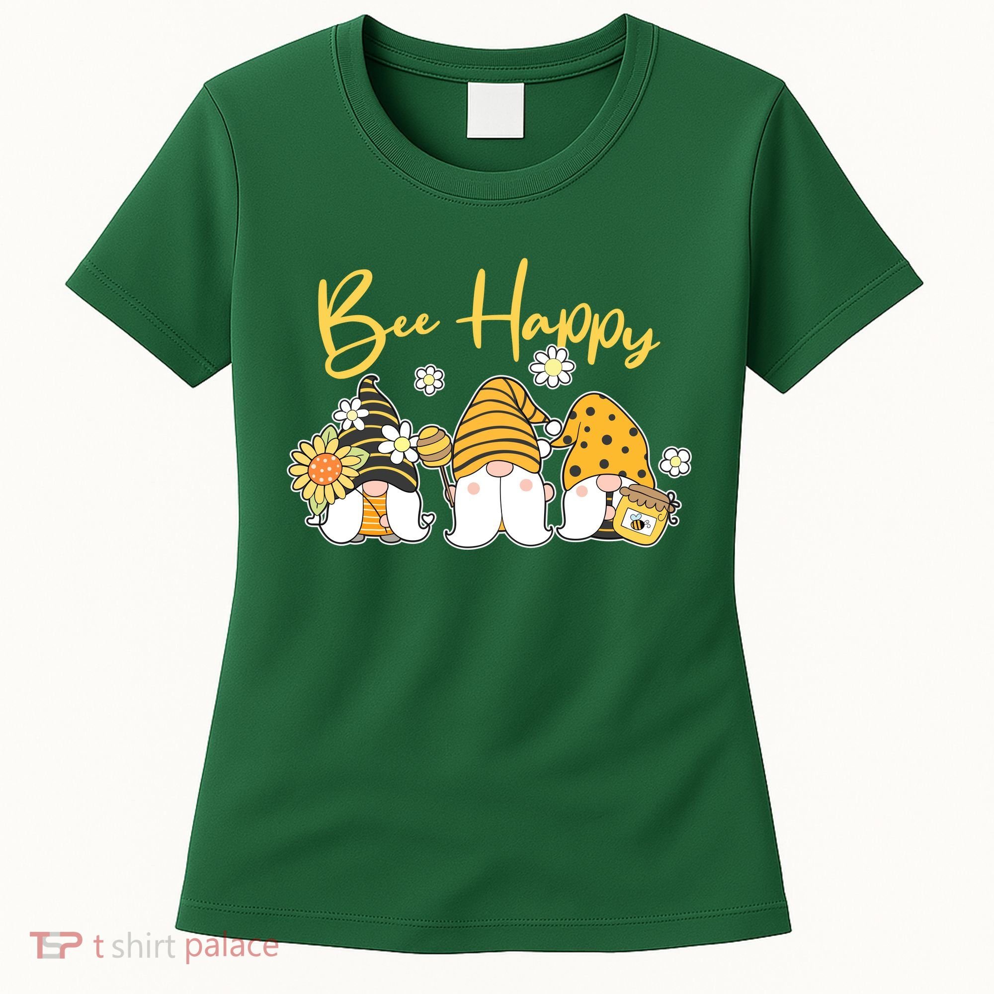 Cute Spring Bee Happy Gnomes Women's T-Shirt