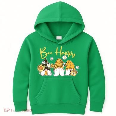 Cute Spring Bee Happy Gnomes Kids Hoodie