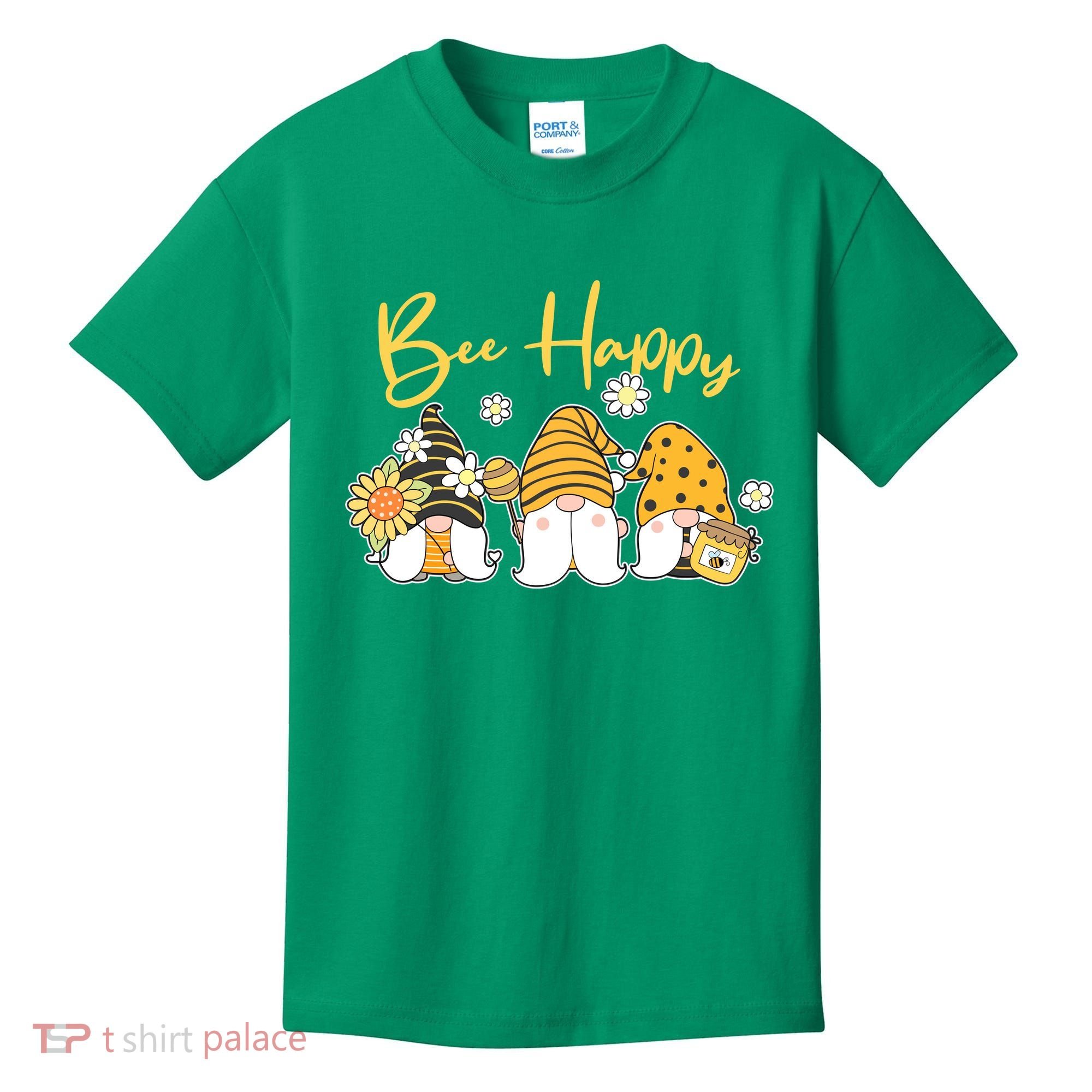 Cute Spring Bee Happy Gnomes Kids T-Shirt