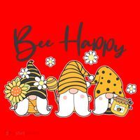 Cute Spring Bee Happy Gnomes Santa Hat thumb 1