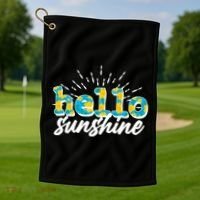 Cute Springy Summery Hello Sunshine Golf Towel thumb 1