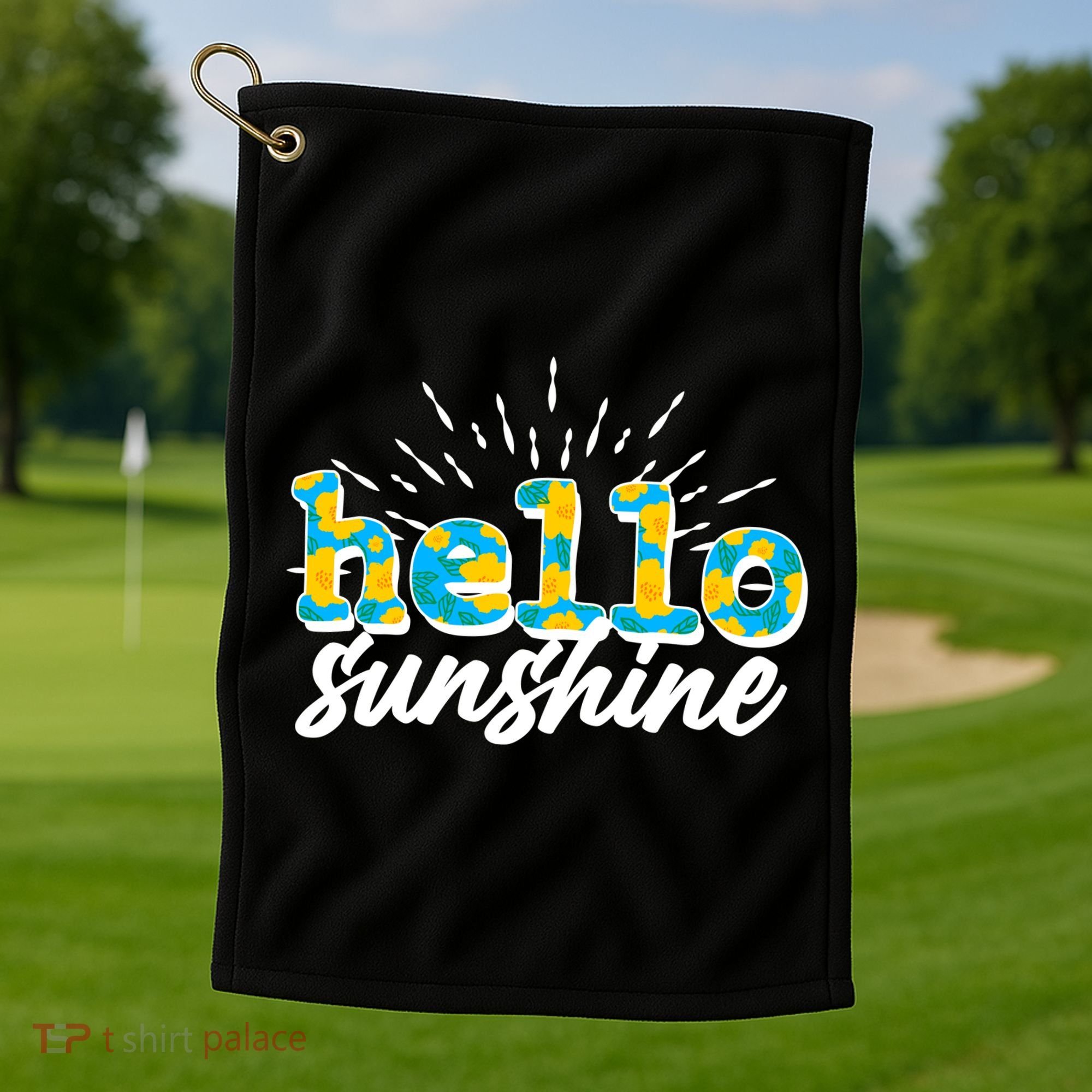 Cute Springy Summery Hello Sunshine Golf Towel