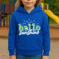 Cute Springy Summery Hello Sunshine Kids Hoodie thumb 3