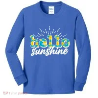 Cute Springy Summery Hello Sunshine Kids Long Sleeve Shirt thumb 0