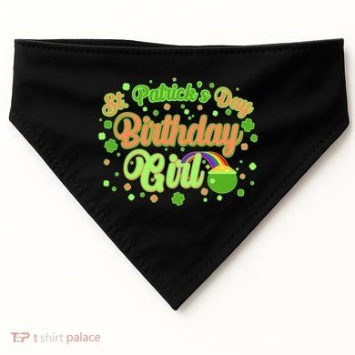 Cute St. Patrick's Day Birthday Girl USA-Made Doggie Bandana