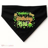 Cute St. Patrick's Day Birthday Girl USA-Made Doggie Bandana thumb 0