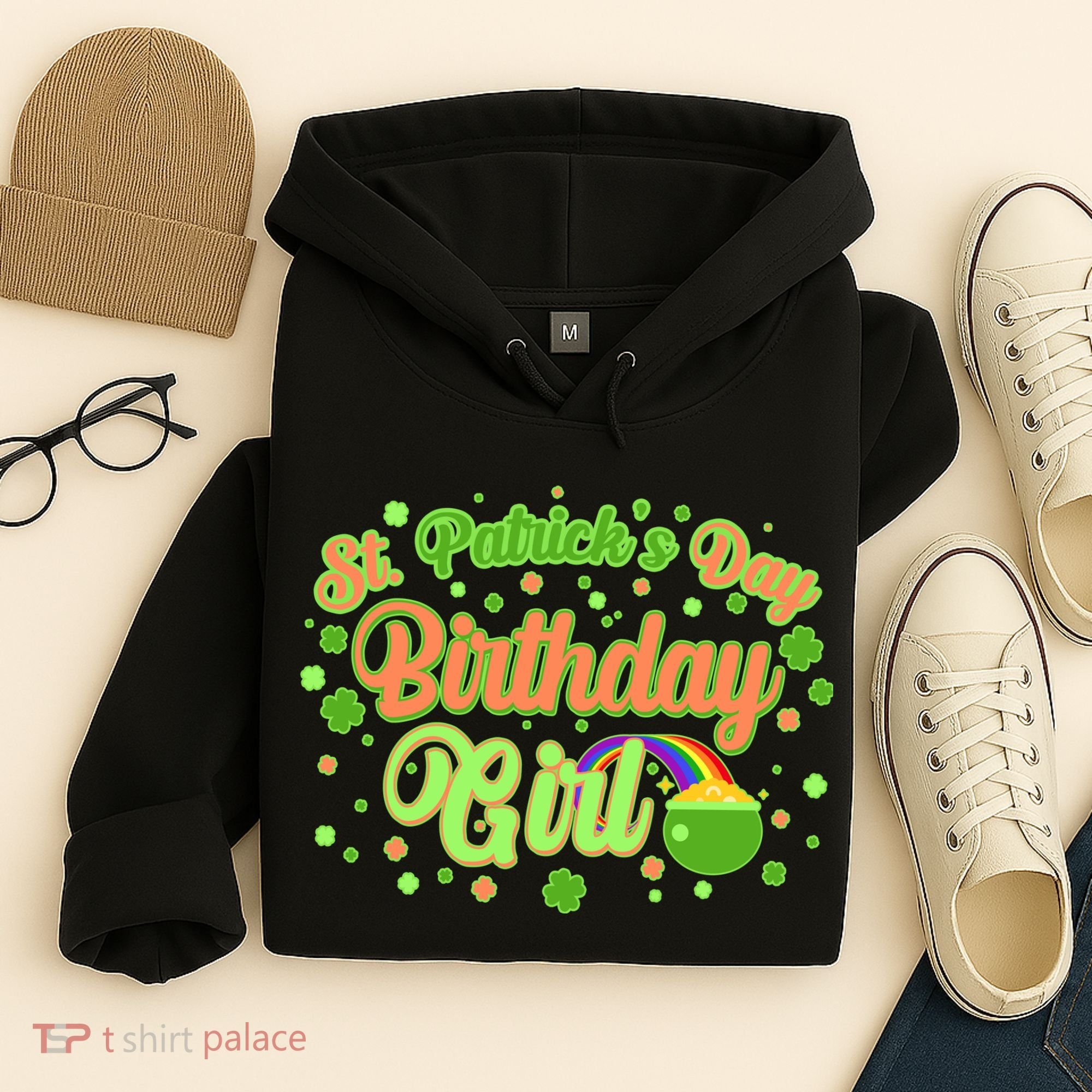Cute St. Patrick's Day Birthday Girl Hoodie