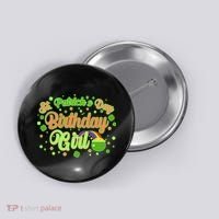 Cute St. Patrick's Day Birthday Girl Button thumb 0