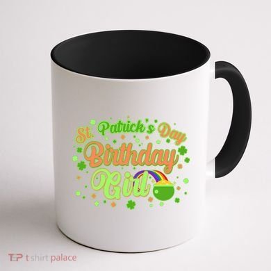 Cute St. Patrick's Day Birthday Girl Coffee Mug back