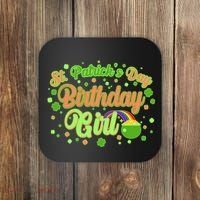 Cute St. Patrick's Day Birthday Girl Coaster thumb 0